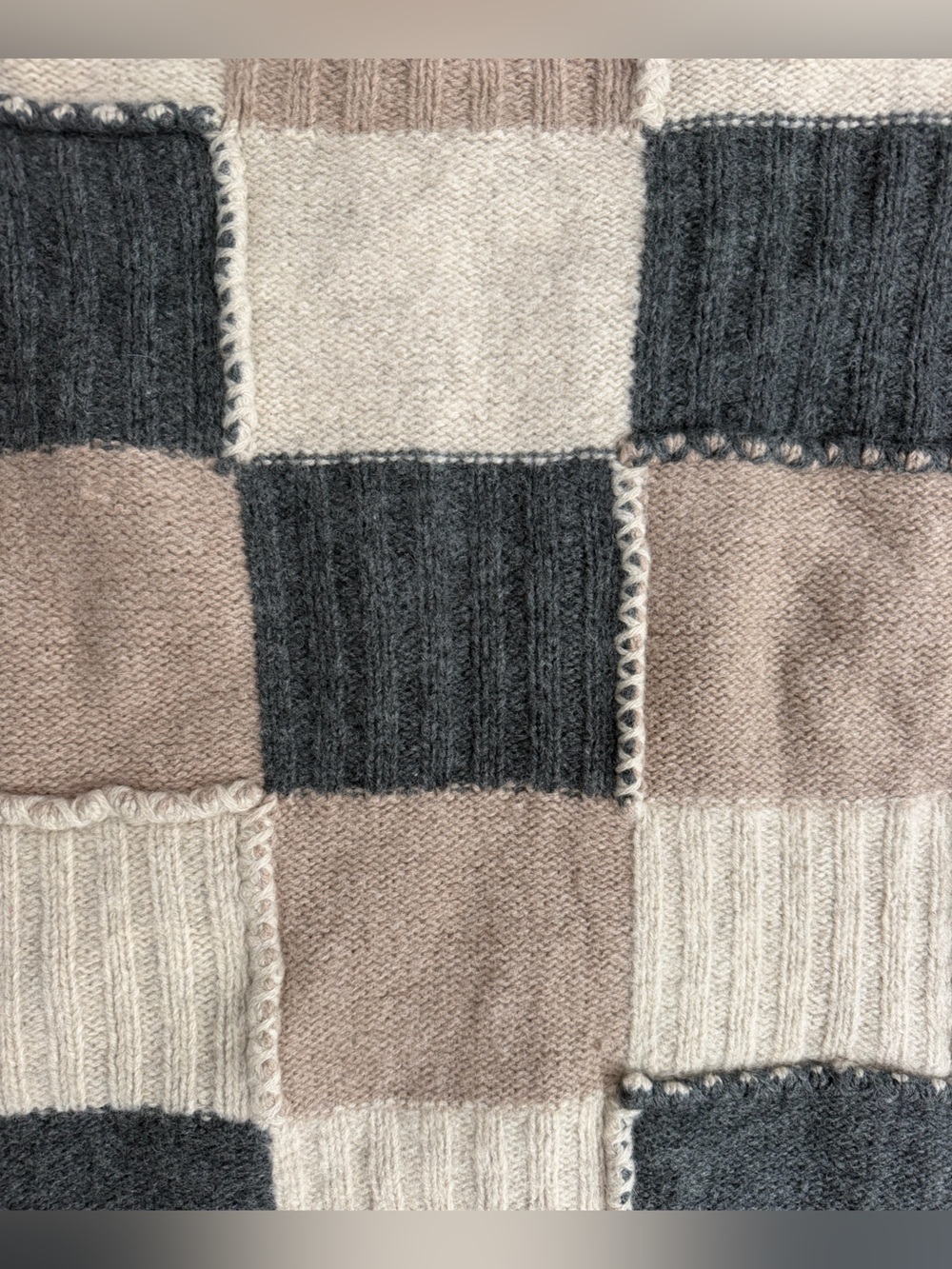 J Crew 100% Shetland wool patchwork sweater - Picture 6 of 6